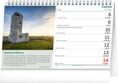 Stolní kalendář Tipy na výlety s dětmi 2026, 23,1 x 14,5 cm