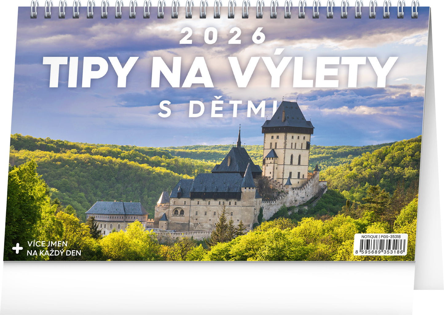 Stolní kalendář Tipy na výlety s dětmi 2026, 23,1 x 14,5 cm