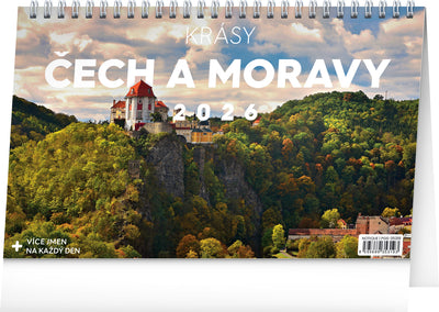 Stolní kalendář Krásy Čech a Moravy 2026, 23,1 x 14,5 cm