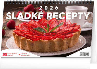Stolní kalendář Sladké recepty 2026, 23,1 x 14,5 cm