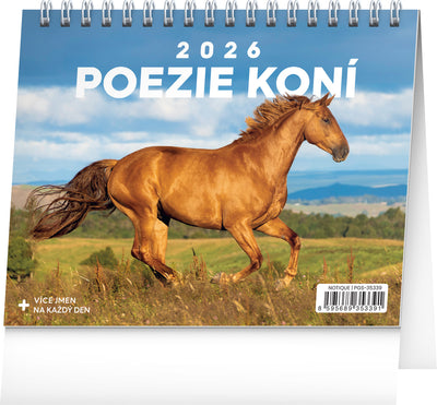 Stolní kalendář Poezie koní 2026, 16,5 x 13 cm