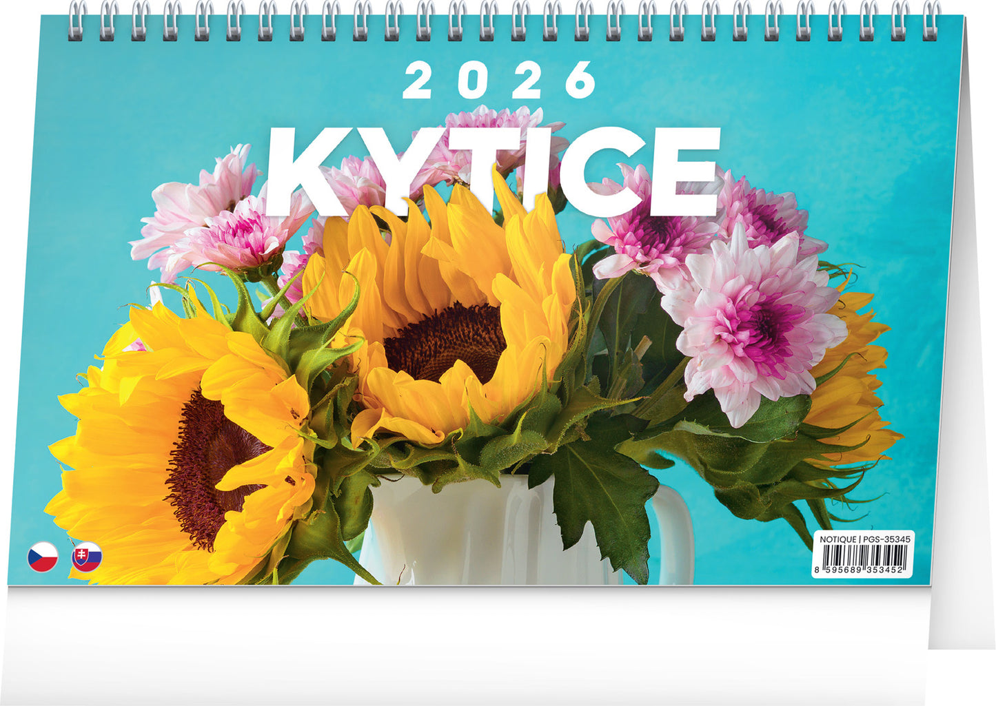Stolní kalendář Kytice CZ/SK 2026, 23,1 x 14,5 cm