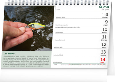 Stolní Rybářský kalendář 2026, 23,1 x 14,5 cm