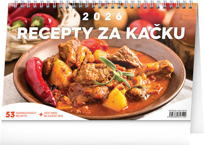 Stolní kalendář Recepty za kačku 2026, 23,1 x 14,5 cm