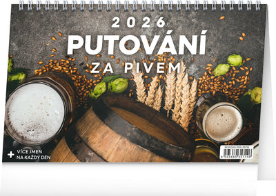 Stolní kalendář Putování za pivem 2026, 23,1 x 14,5 cm