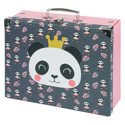 Skládací školní kufřík Panda s kováním