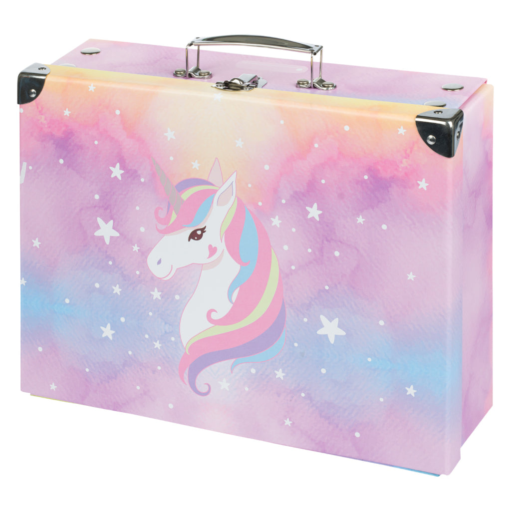 Skládací školní kufřík Rainbow Unicorn s kováním