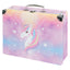Skládací školní kufřík Rainbow Unicorn s kováním