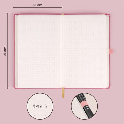 Notes Růžový, tečkovaný, 13 × 21 cm