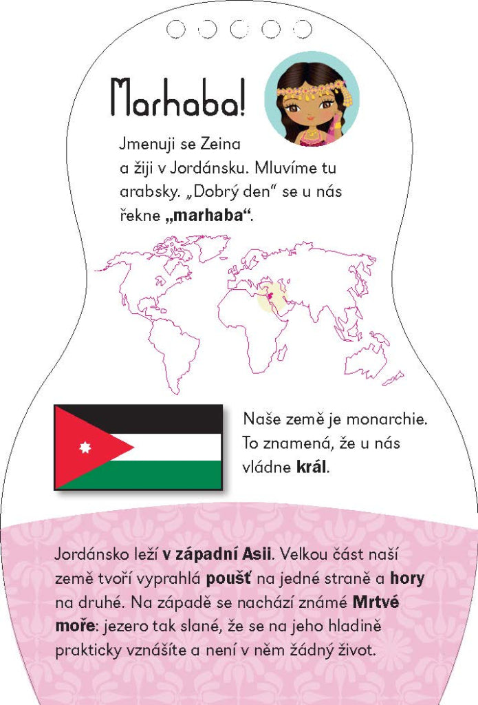 Oblékáme jordánské panenky ZEINA - Omalovánky